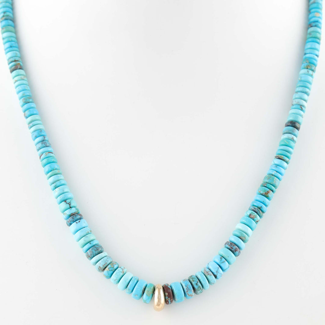 Bisbee Turquoise and Gold Necklace