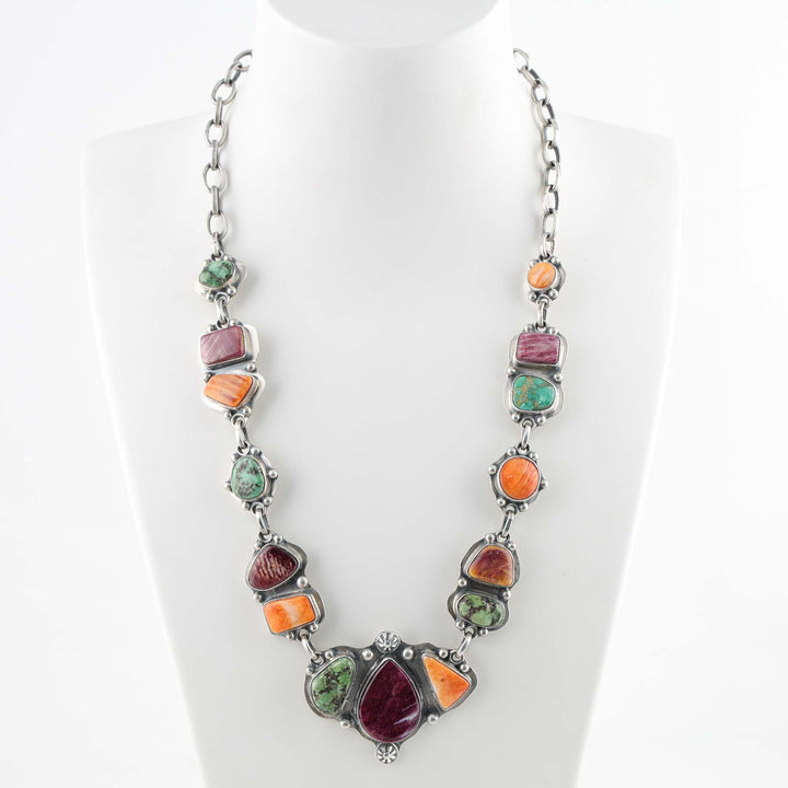 Turquoise and Spiny Oyster Necklace