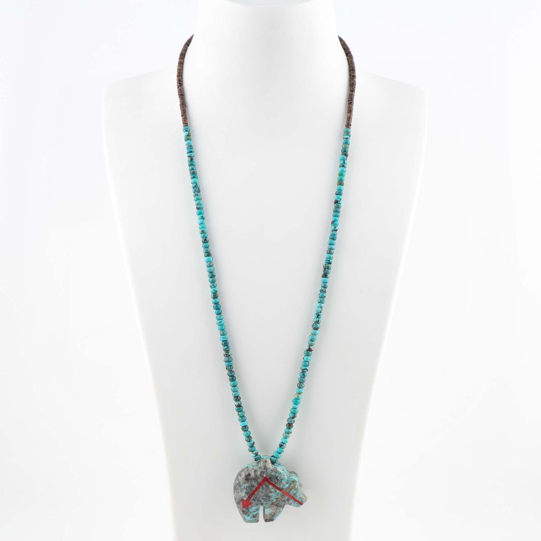 Turquoise Bear Fetish Necklace