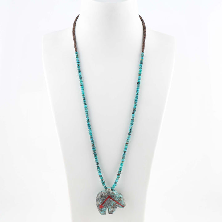 Turquoise Bear Fetish Necklace