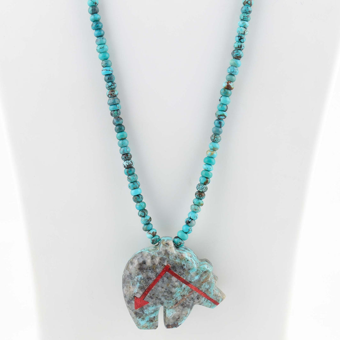 Turquoise Bear Fetish Necklace