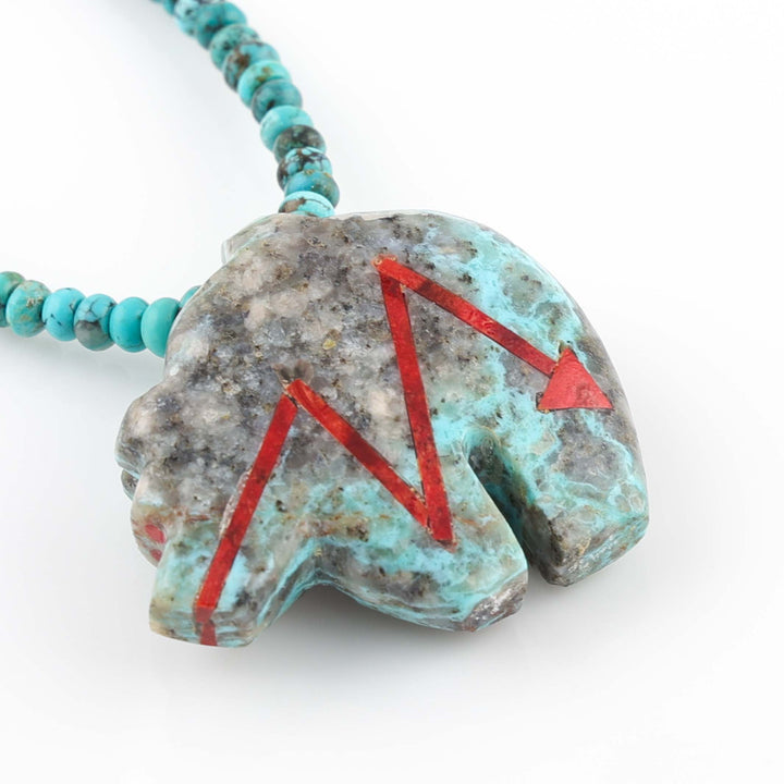 Turquoise Bear Fetish Necklace