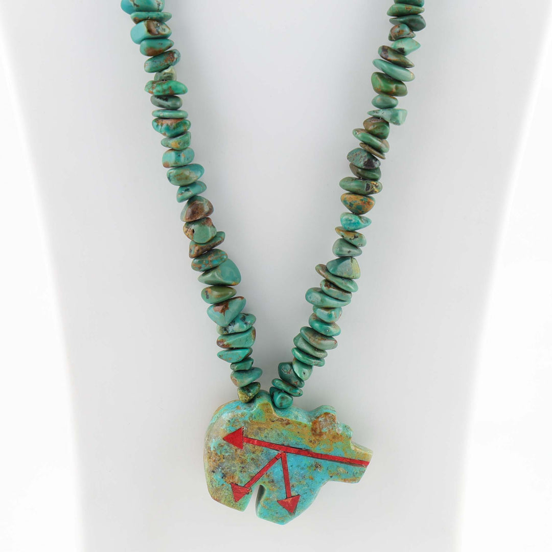 Turquoise Bear Fetish Necklace