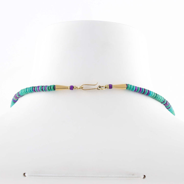 Sugilite and Gem Silica 18k Gold Necklace
