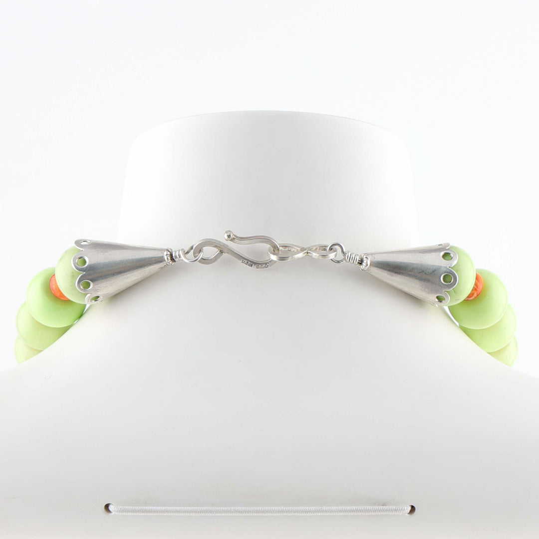 Chrysoprase and Spiny Oyster Necklace