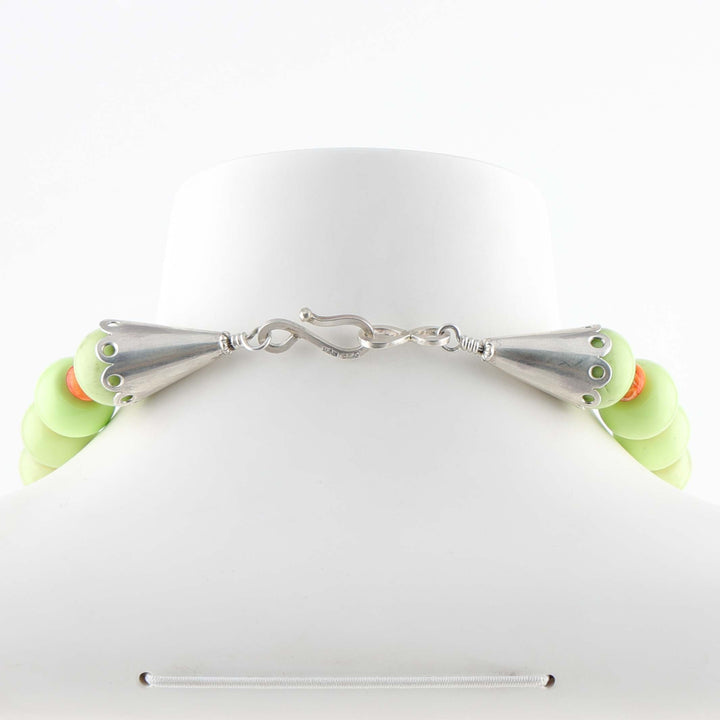 Chrysoprase and Spiny Oyster Necklace