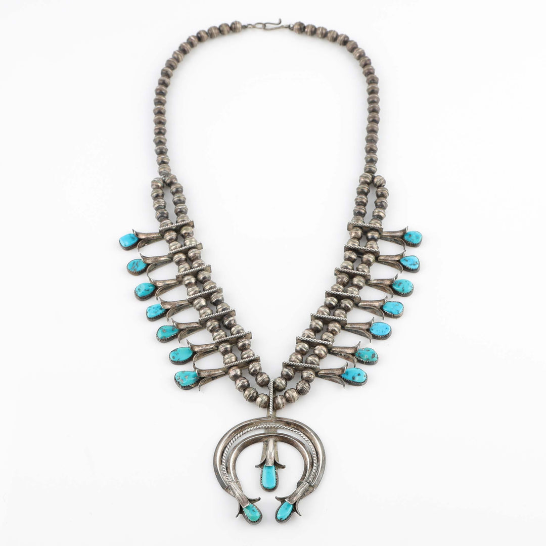 1960s Turquoise Squash Blossom Necklace
