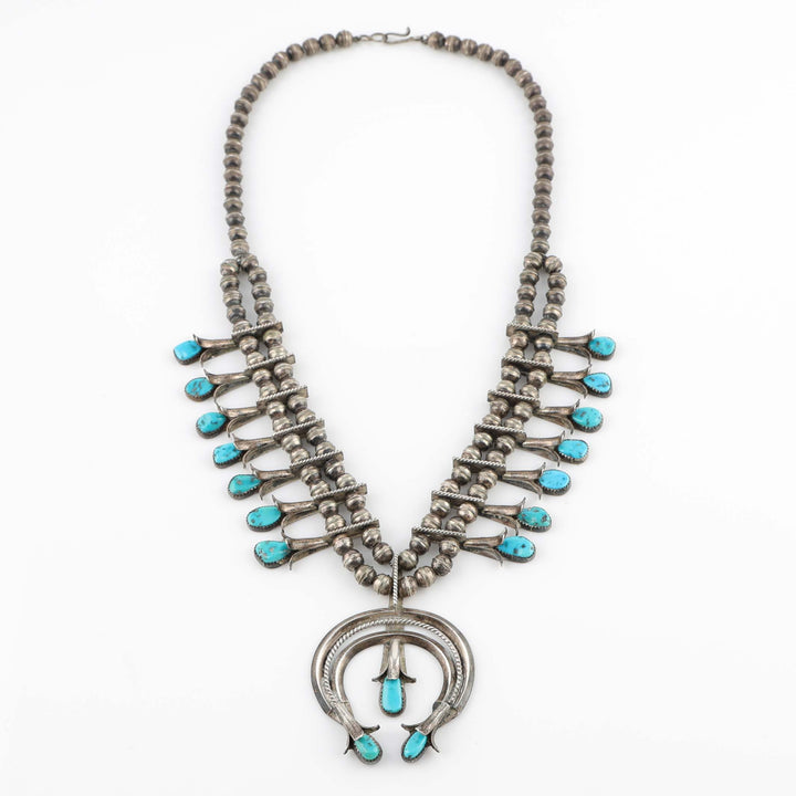 1960s Turquoise Squash Blossom Necklace