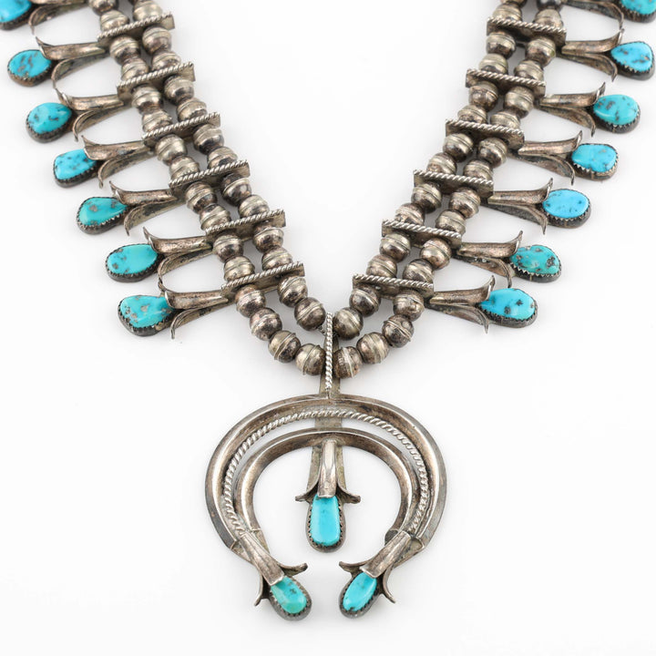 1960s Turquoise Squash Blossom Necklace