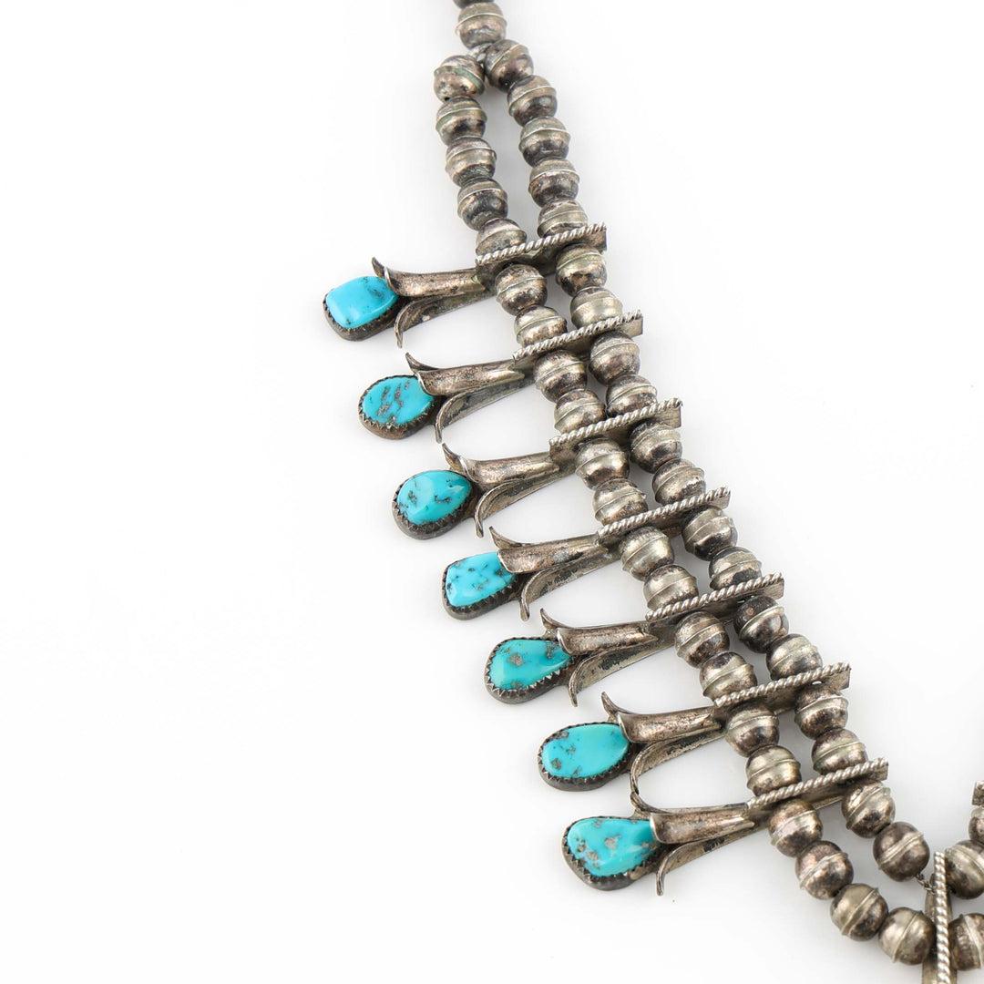 1960s Turquoise Squash Blossom Necklace