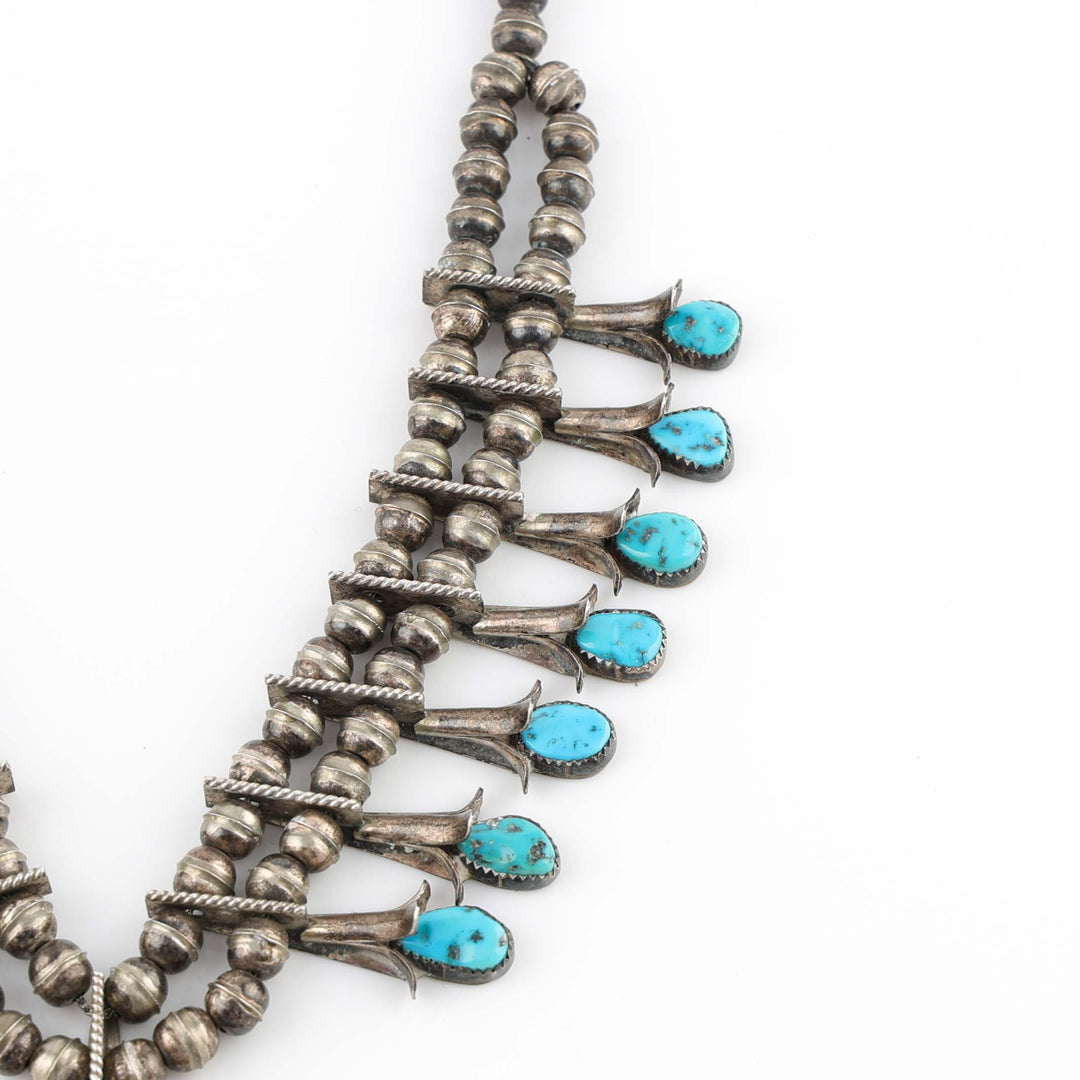 1960s Turquoise Squash Blossom Necklace