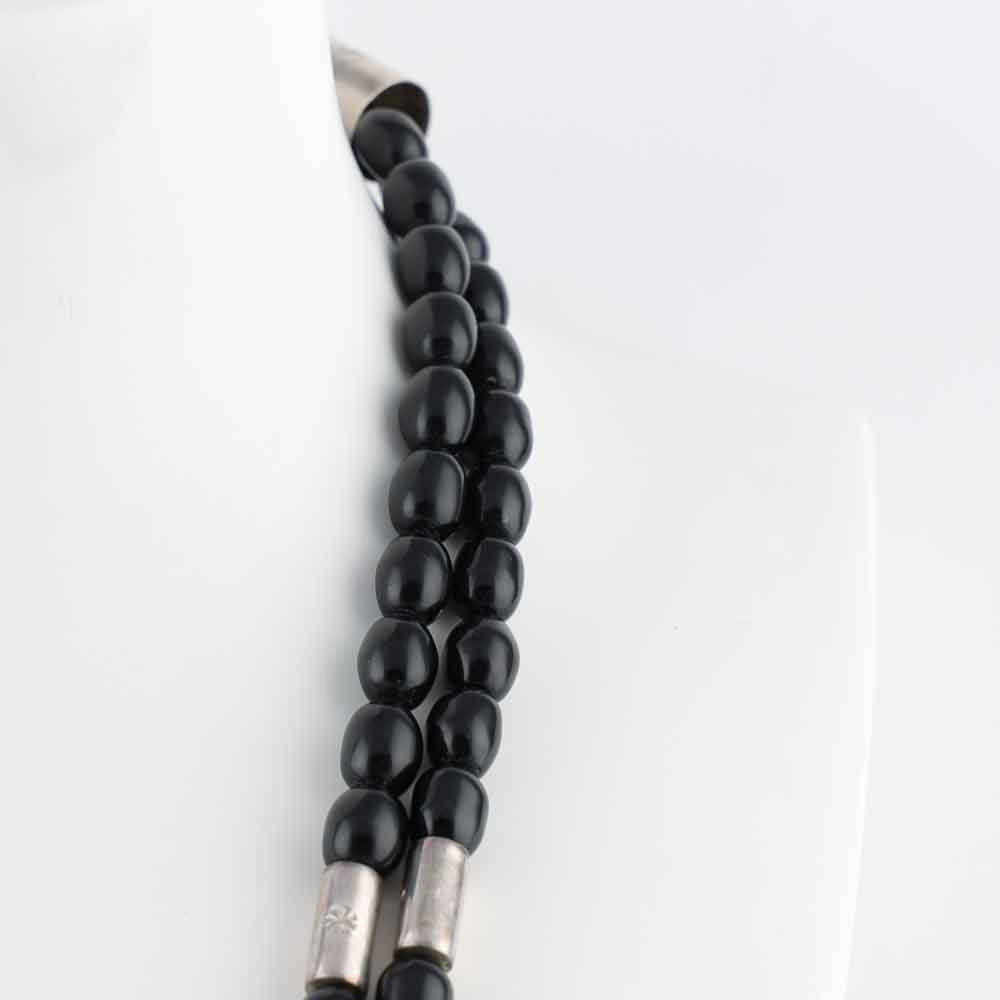 Jet and Abalone Shell Necklace