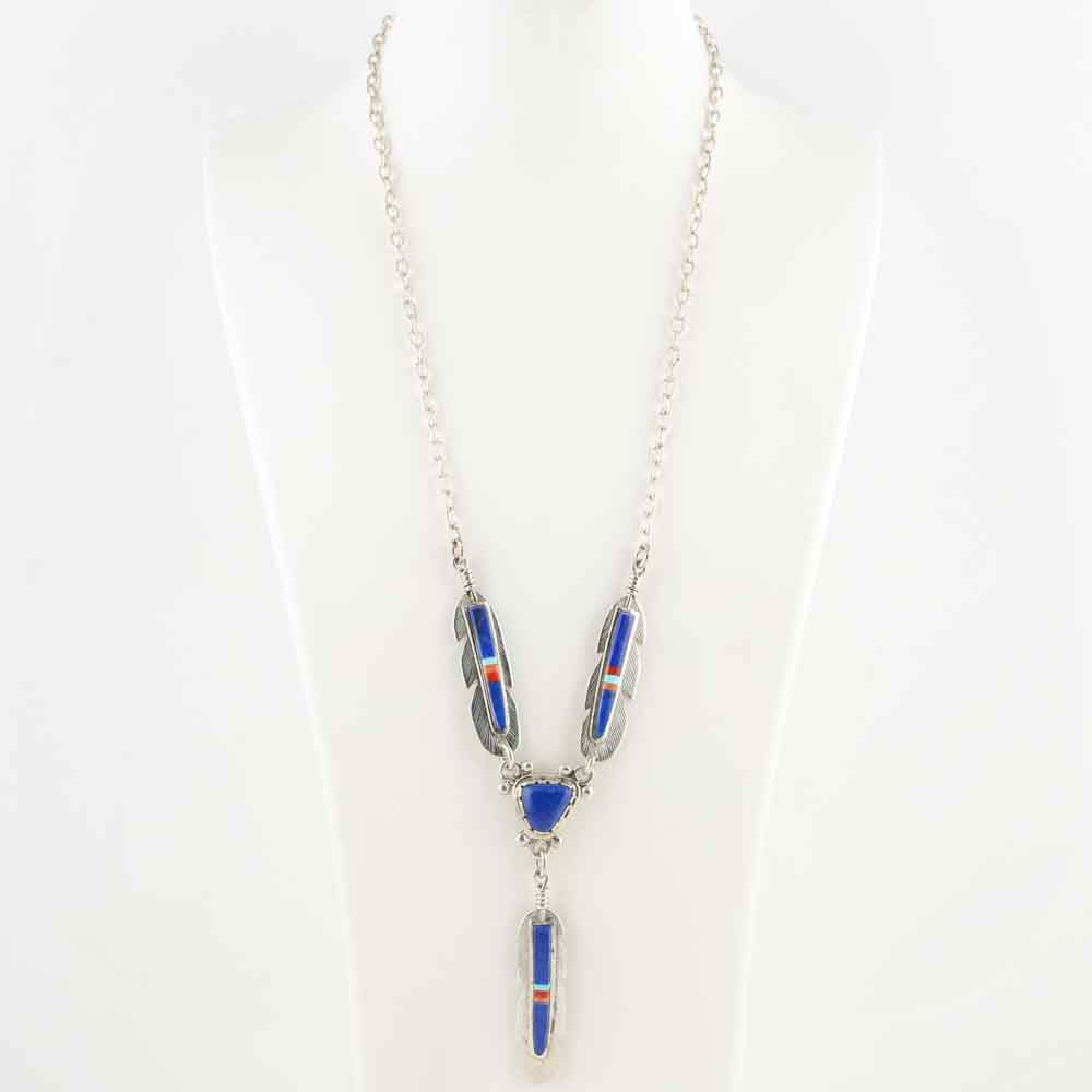 Lapis Feather Necklace