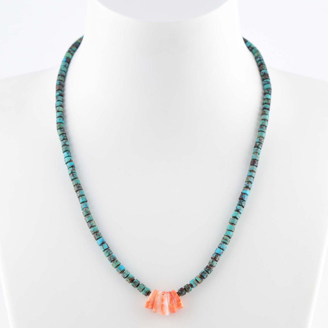 Turquoise and Spiny Oyster Necklace