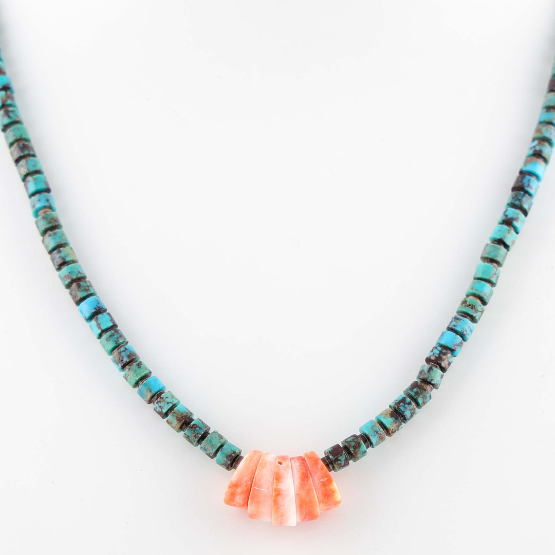 Turquoise and Spiny Oyster Necklace