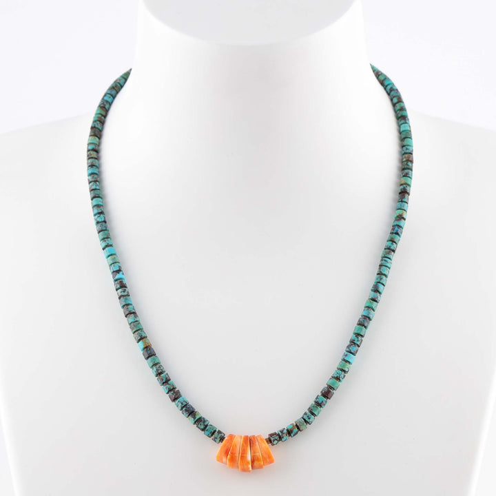 Turquoise and Spiny Oyster Necklace