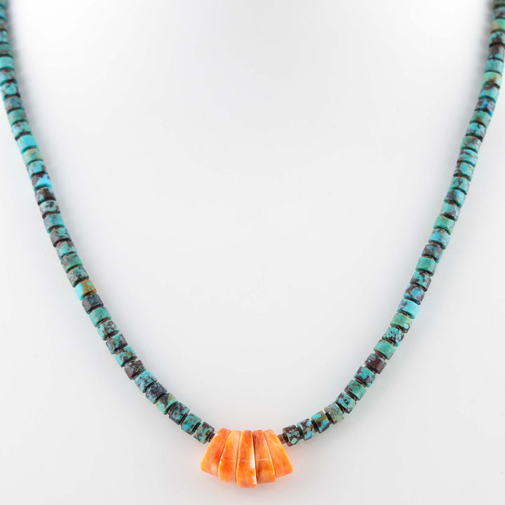 Turquoise and Spiny Oyster Necklace