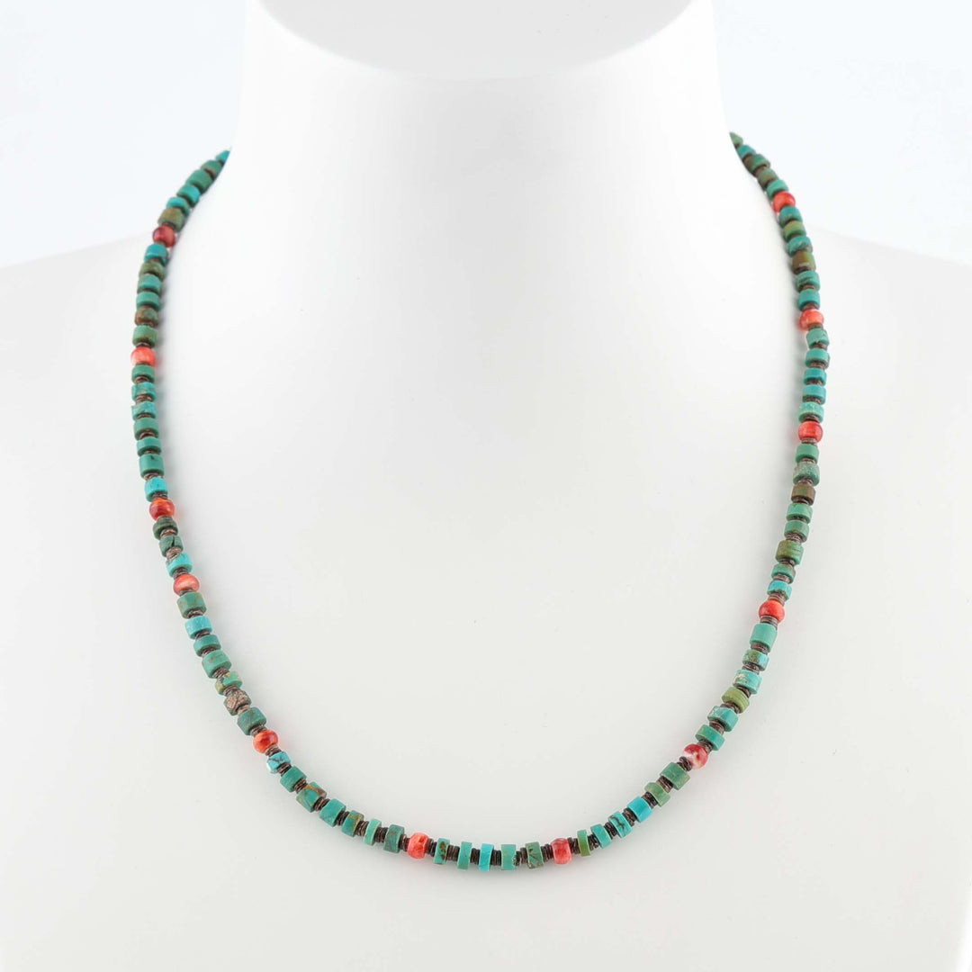 Turquoise and Spiny Oyster Necklace