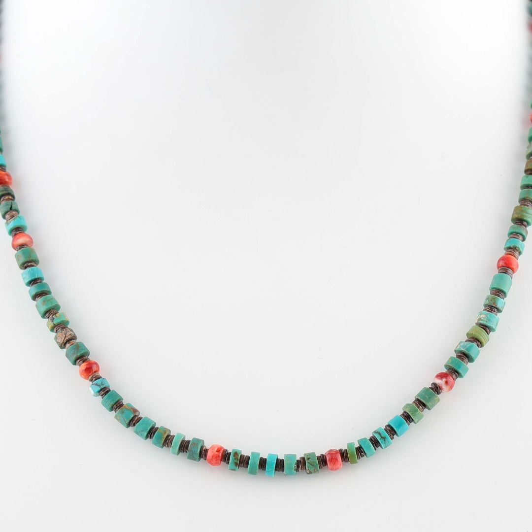 Turquoise and Spiny Oyster Necklace