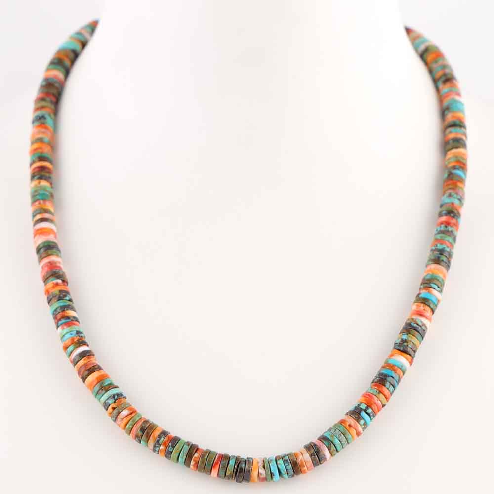 Spiny Oyster and Turquoise Necklace