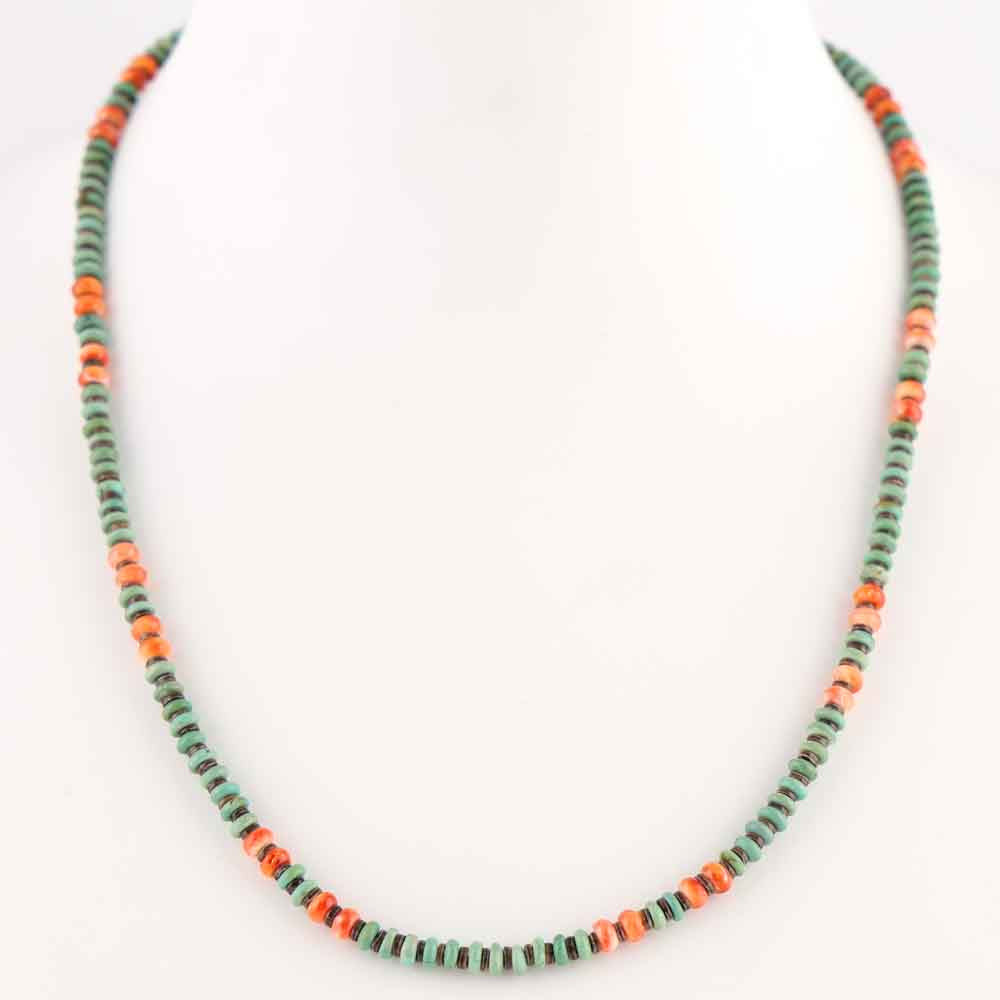 Turquoise and Spiny Oyster Necklace