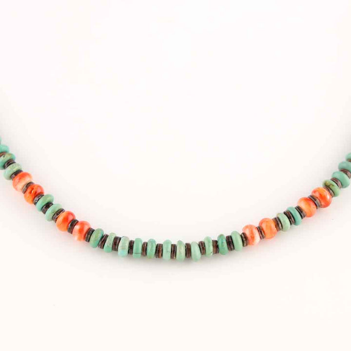Turquoise and Spiny Oyster Necklace
