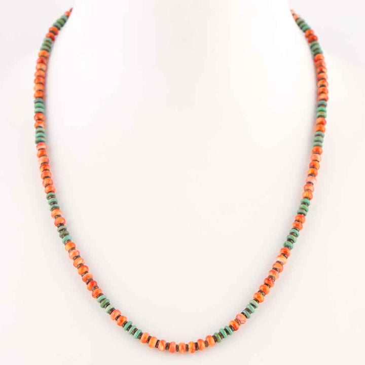 Turquoise and Spiny Oyster Necklace