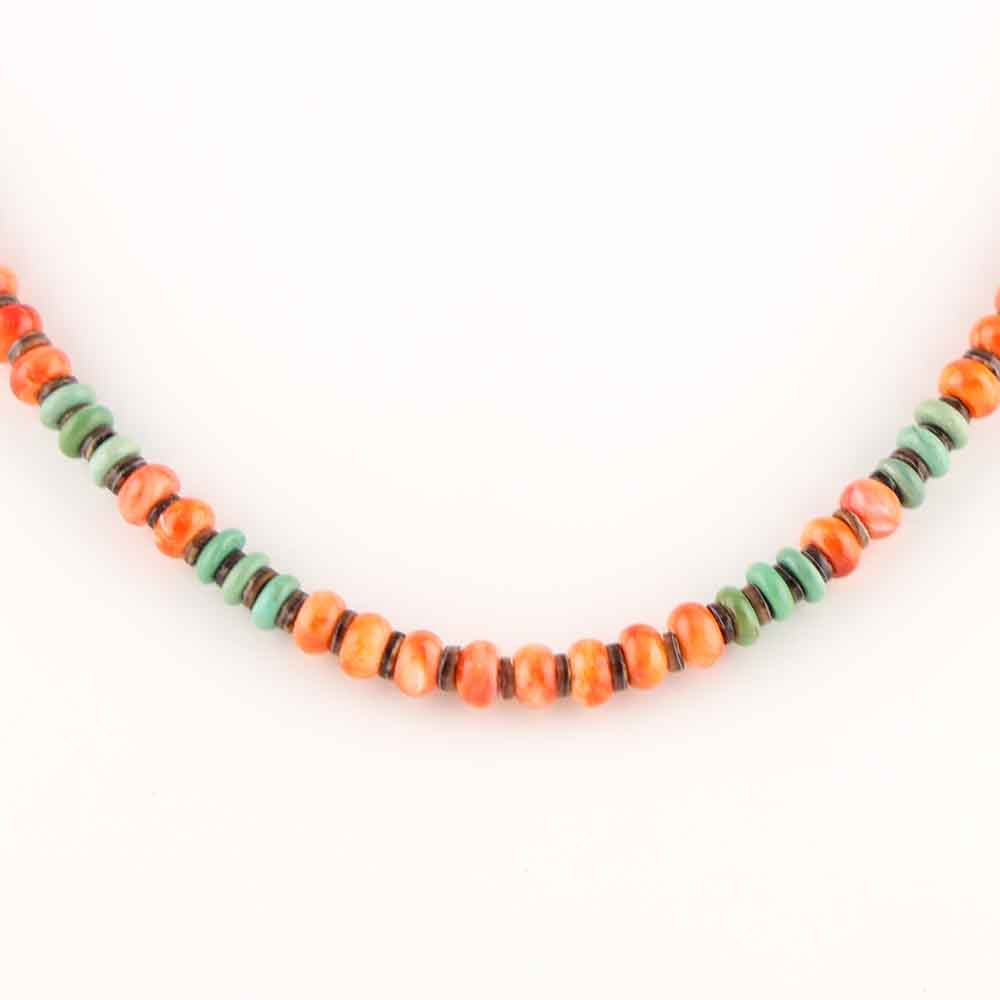Turquoise and Spiny Oyster Necklace