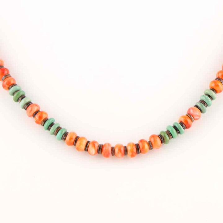 Turquoise and Spiny Oyster Necklace