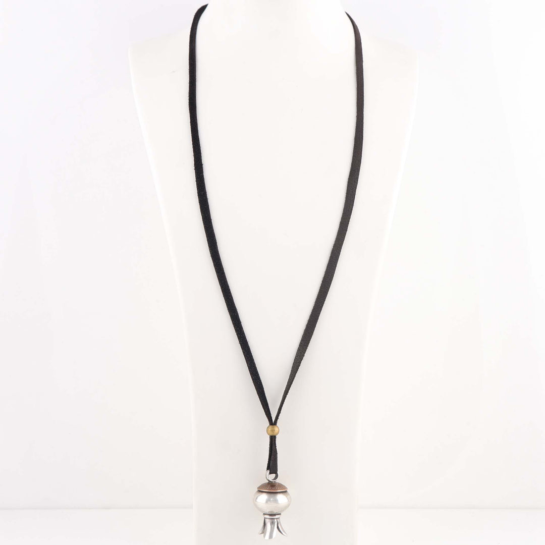 Squash Blossom Pendant on Leather