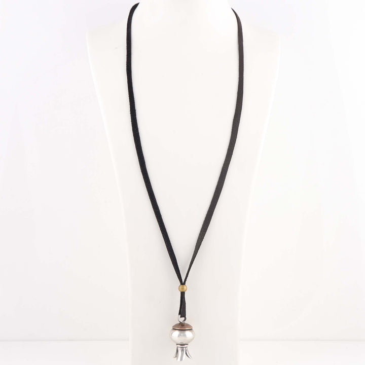 Squash Blossom Pendant on Leather