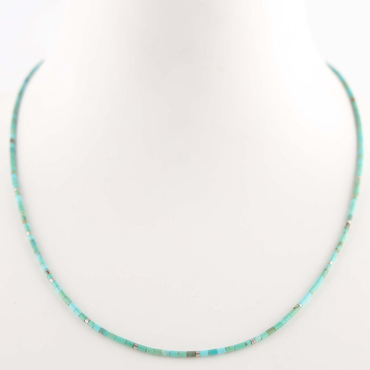 Kingman Turuoise Heishi Necklace
