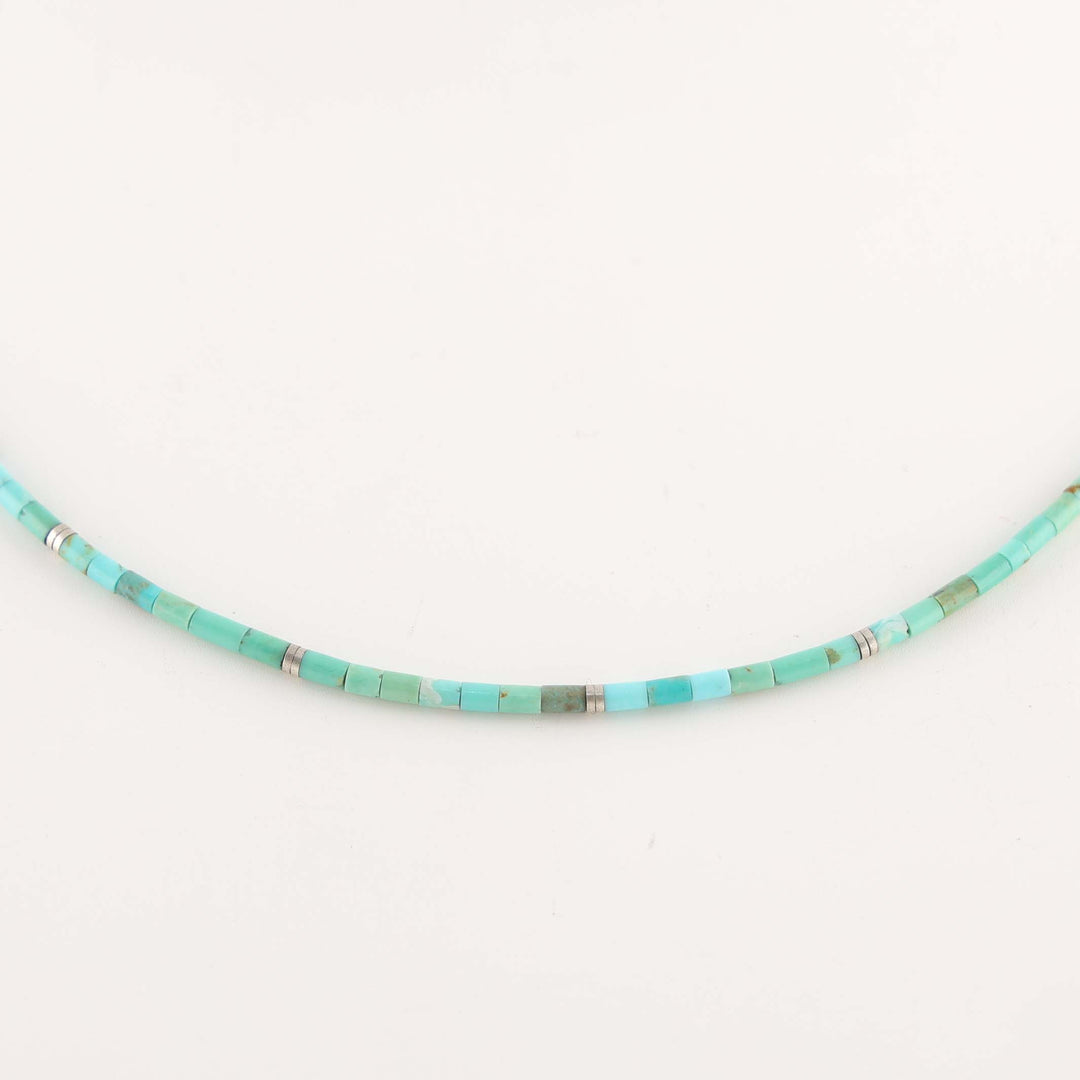 Kingman Turuoise Heishi Necklace
