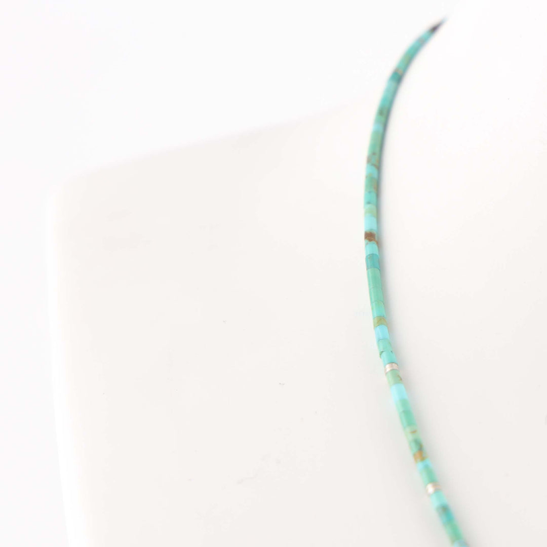 Kingman Turuoise Heishi Necklace