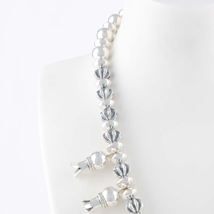 Coral Squash Blossom Necklace