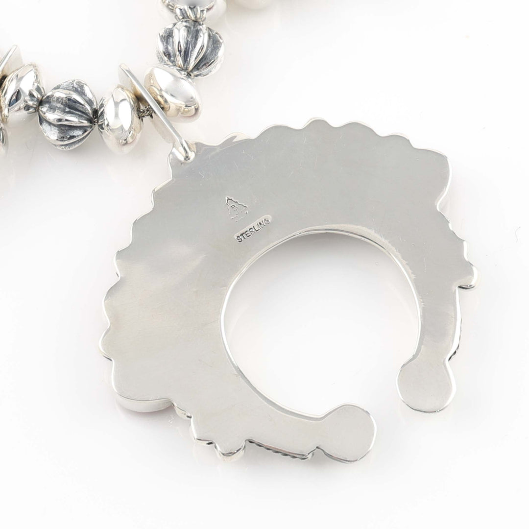 Coral Squash Blossom Necklace