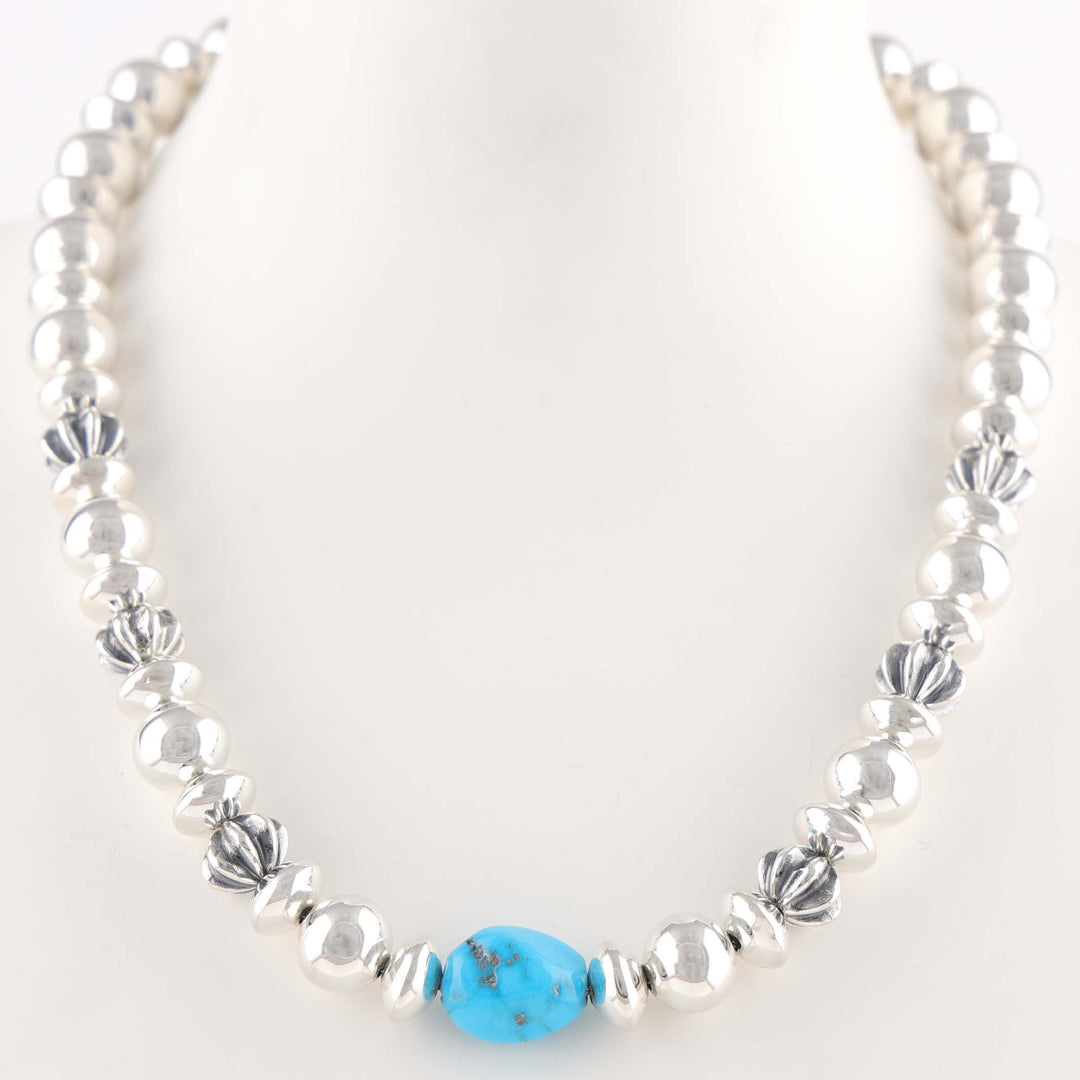Navajo Pearl Necklace with Turquoise