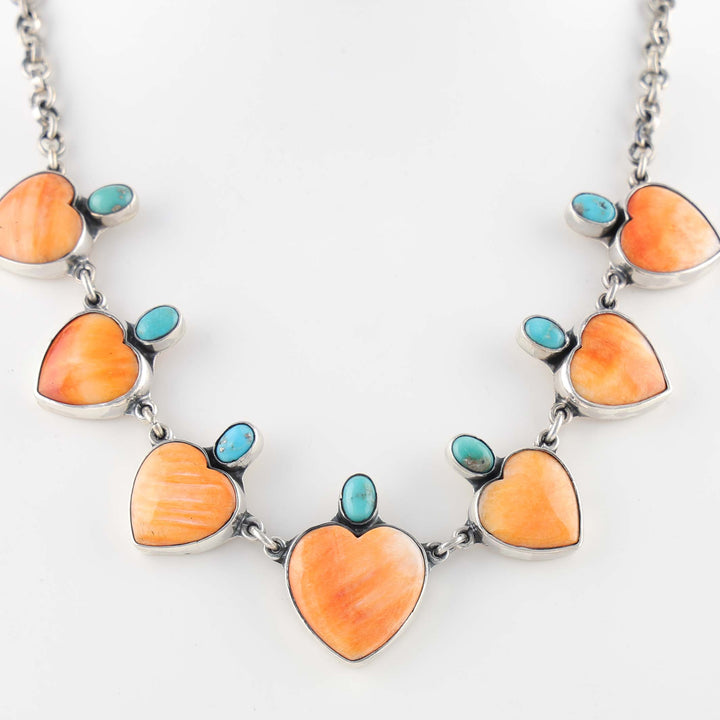 Spiny Oyster and Turquoise Necklace