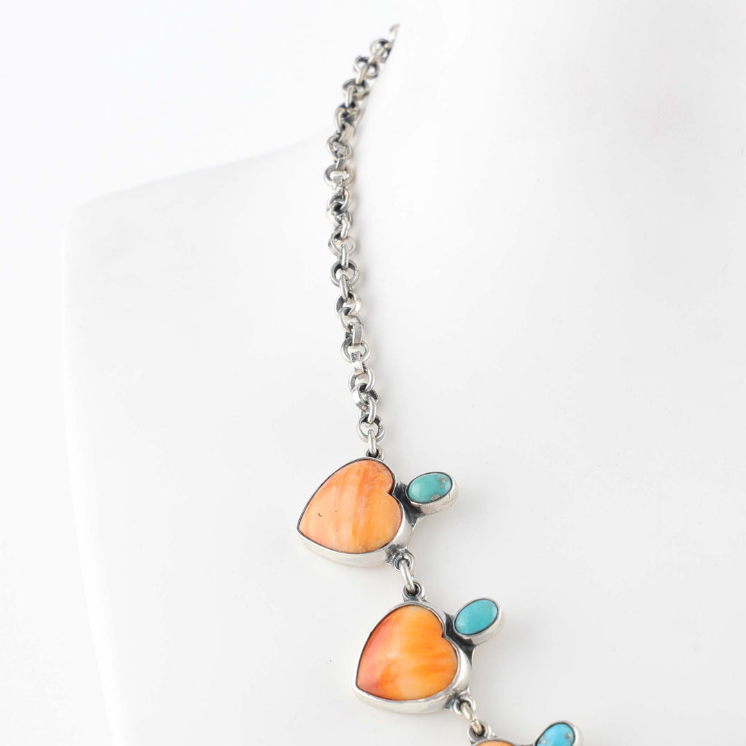 Spiny Oyster and Turquoise Necklace