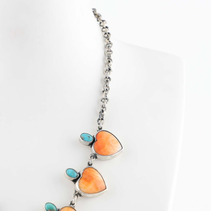Spiny Oyster and Turquoise Necklace