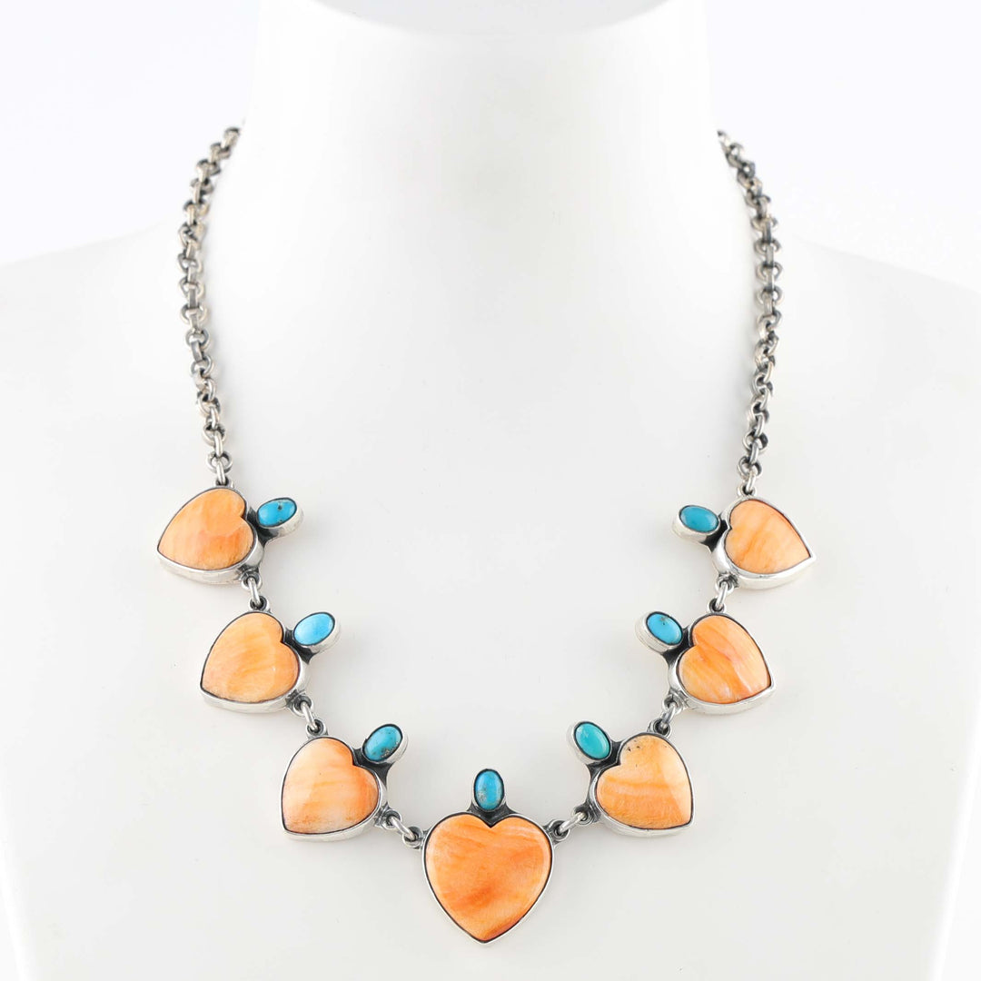 Spiny Oyster and Turquoise Earrings