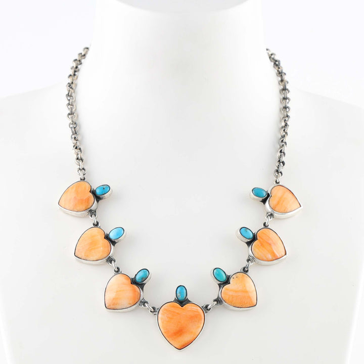 Spiny Oyster and Turquoise Earrings