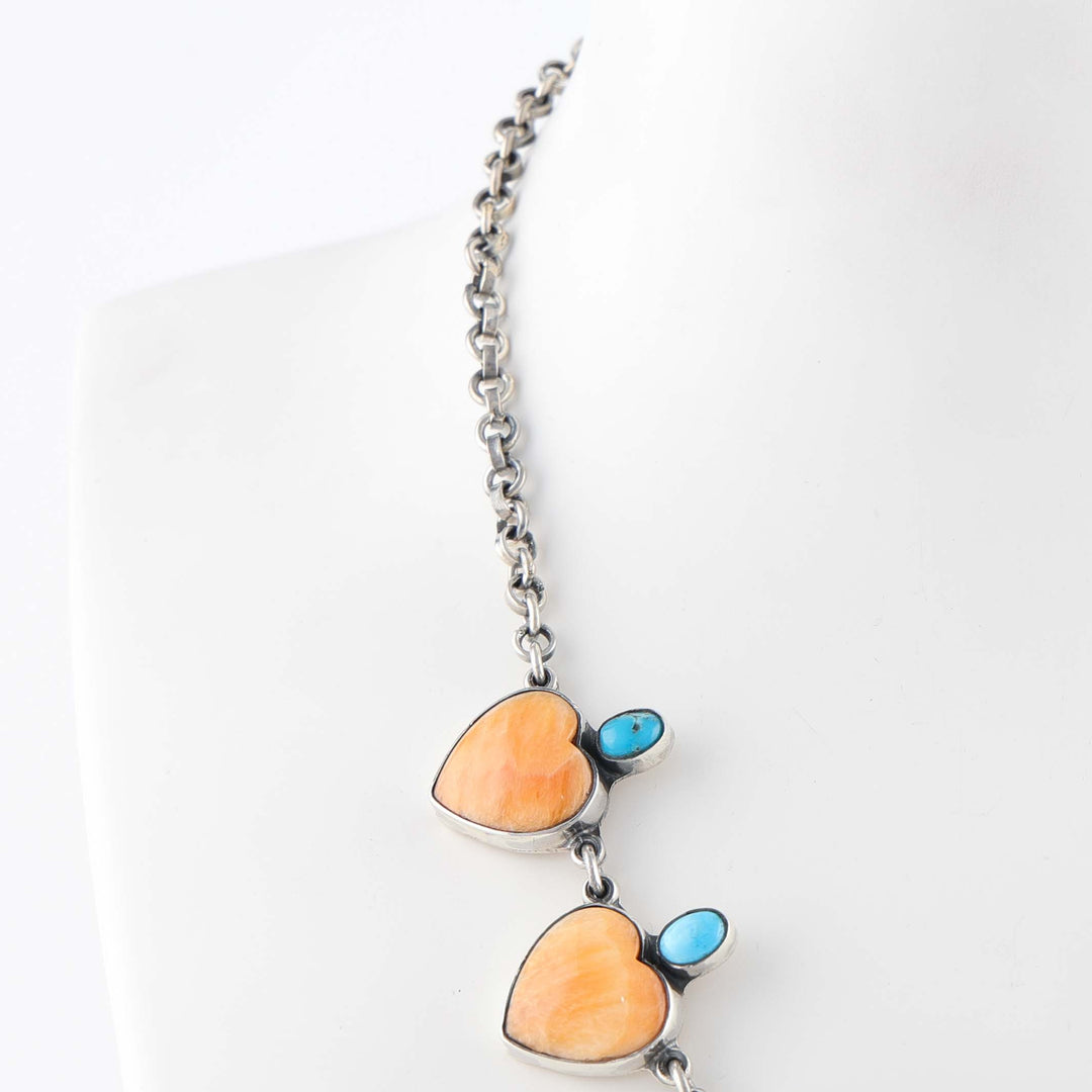 Spiny Oyster and Turquoise Earrings