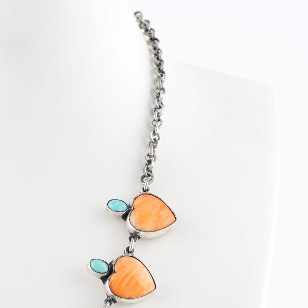 Spiny Oyster and Turquoise Necklace