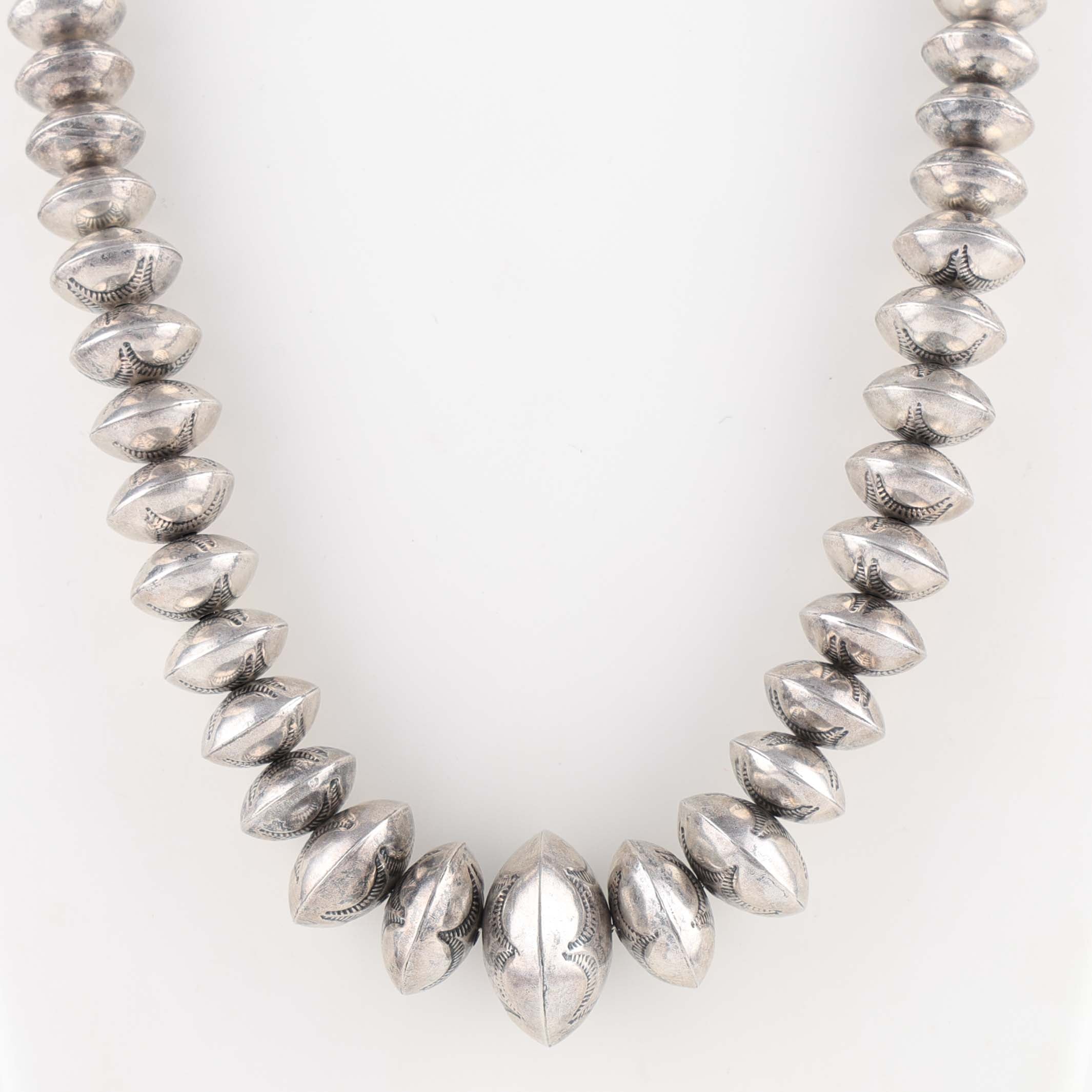 60s 70s ビンテージ ナバホ Silver Bead Necklace 1970s Navajo Pearl Necklace – Garland's