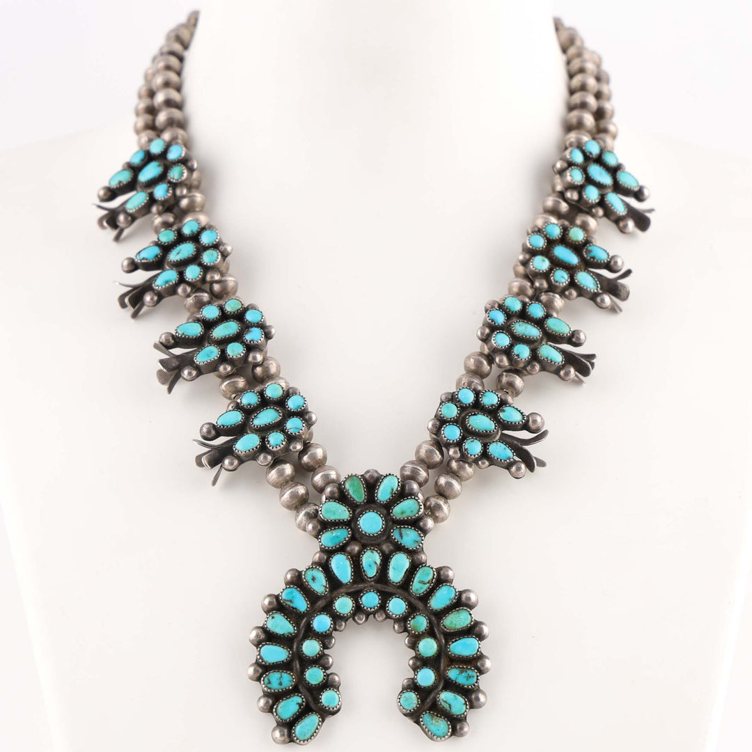 1930s Turquoise Squash Blossom