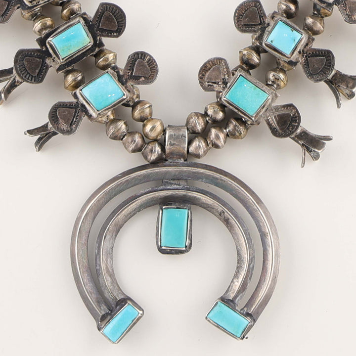 1930s Turquoise Box-Bow Squash Blossom
