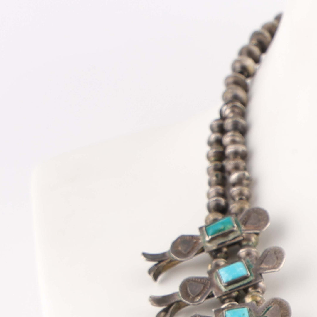 1930s Turquoise Box-Bow Squash Blossom