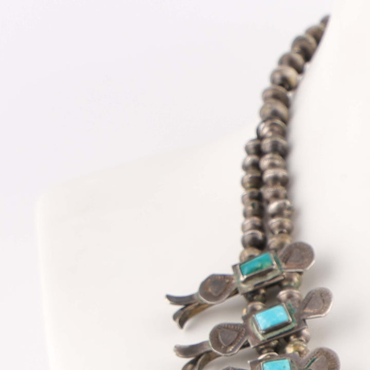 1930s Turquoise Box-Bow Squash Blossom