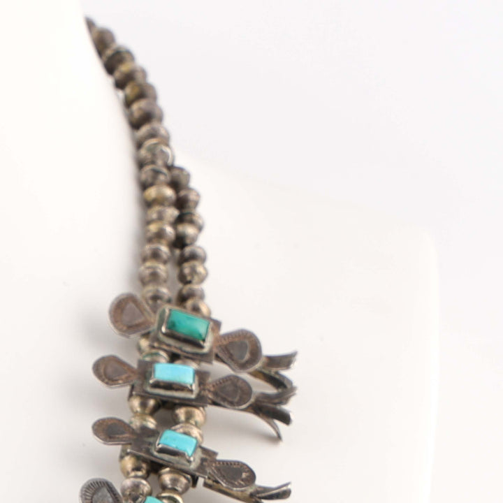 1930s Turquoise Box-Bow Squash Blossom